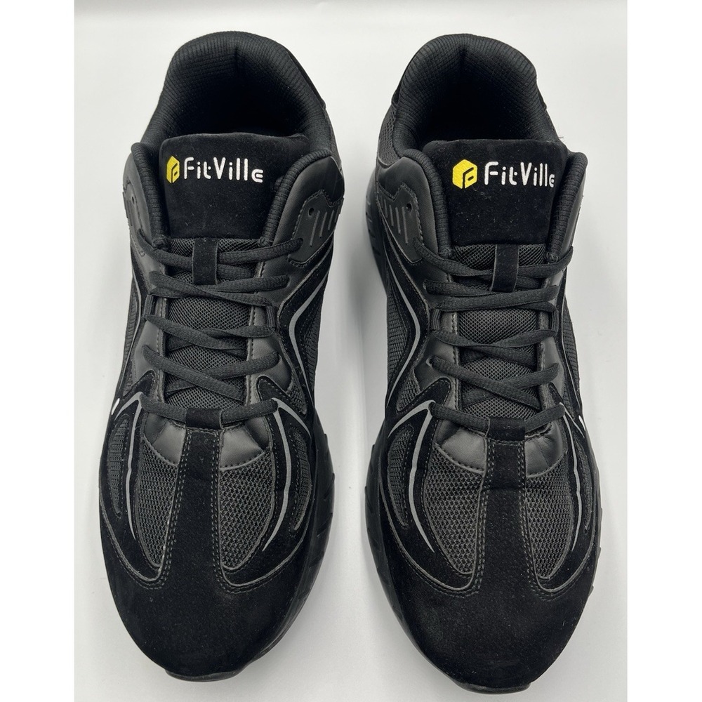 FitVille Rebound Core V1 Mens 15EEW Black Extra Wide Walking Sneakers - Picture 11 of 12